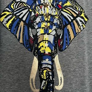 Graphic design dress with tassels